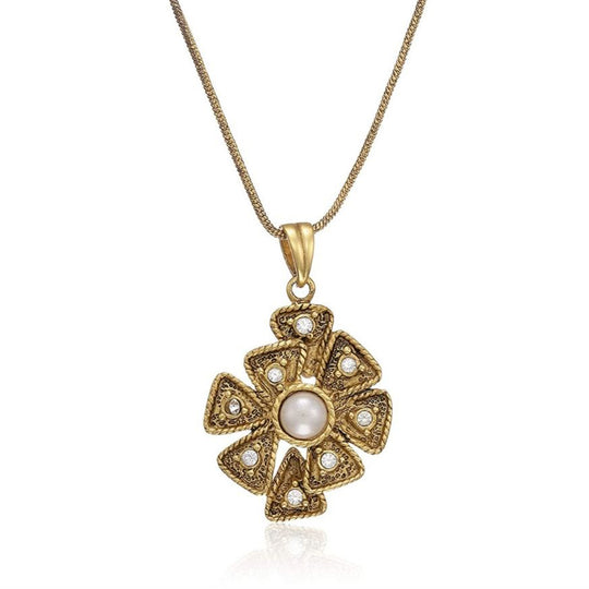 Estele gold plated flower petal pendant for women