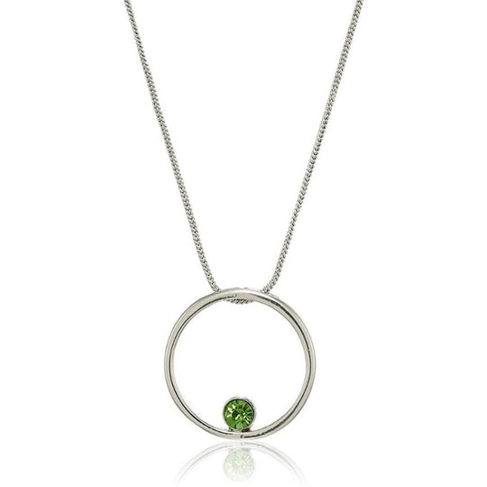 Estele Rhodium Plated Polaris Ring Pendant chain for women