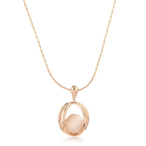 Estele - 24 CT Rosegold Plated Shell Pendent Set for women