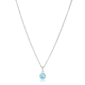 Estele Aquamarine Austrian Stones Birthstone Pendant Necklace For Women