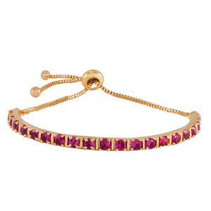 Estele Gold Plated Candy Bracelet with Pink American Diamonds Bracelet for women