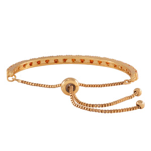 Estele  Gold Plated Candy Bracelet with Orange American Diamonds Bracelet (adjustable)