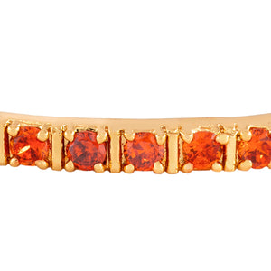 Estele  Gold Plated Candy Bracelet with Orange American Diamonds Bracelet (adjustable)