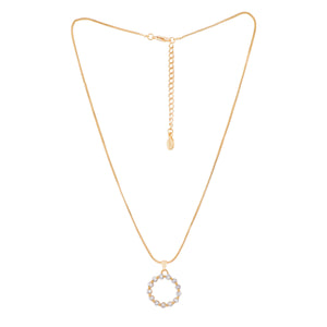 24Kt Gold Plated Trendy Candy Pendant with fancy White Crystals for Women