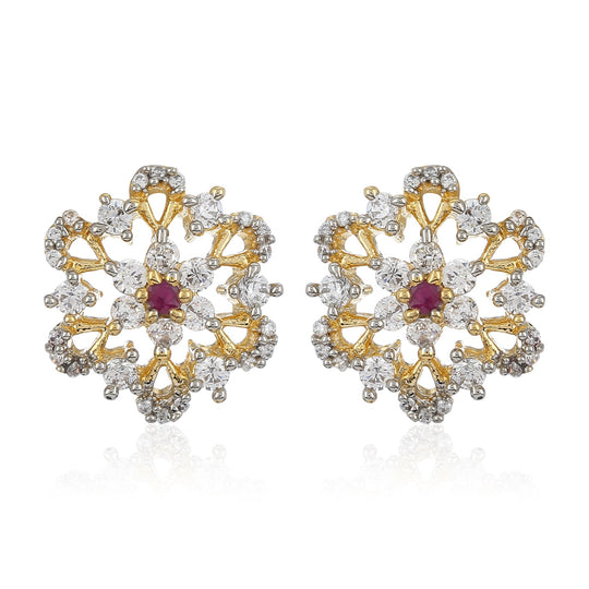 Pink And White  Ad Stone Earrings