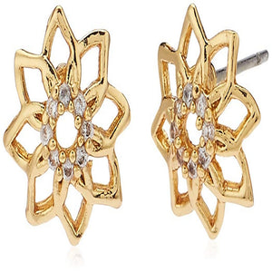 Estele 24 Kt Gold Plated Flower with American Diamonds Pendant Set