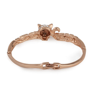 Estele Rose gold Plated Black Enamel with Austrian Crystal Bracelet