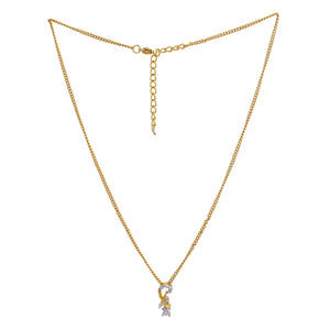 Modern 24 CT Gold plated American diamond Flower curl Necklace