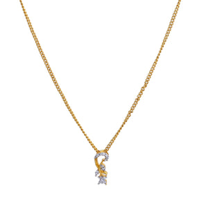 Modern 24 CT Gold plated American diamond Flower curl Necklace