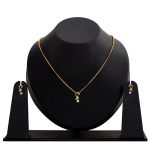 Modern 24 CT Gold plated American diamond Flower curl Necklace