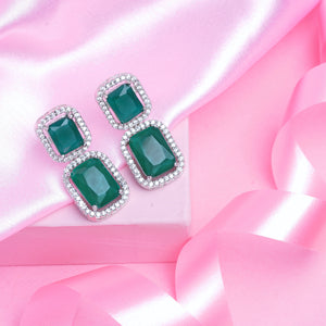Aster Green emerald stones Earrings