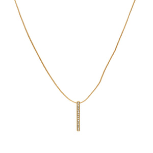 Stylish Gold Plated Crystal Bar Pendant with chain