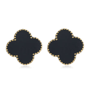 Black Enamel Earrings Combo Set