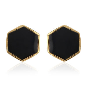 Black Enamel Earrings Combo Set