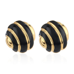 Gold Tone & Enamel Textured Studs Combo