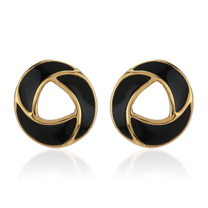 Black Enamel Earrings Combo Set