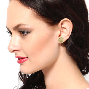 Gold Tone & Enamel Textured Studs Combo