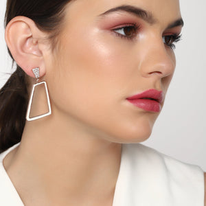 Elegant Rose Gold & Enamel Party Earrings Set