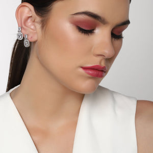 Diamante Fancy Earrings Set With Semi Precious Stones