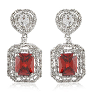Diamante Fancy Earrings Set With Semi Precious Stones