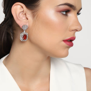 Diamante Fancy Earrings Set With Semi Precious Stones
