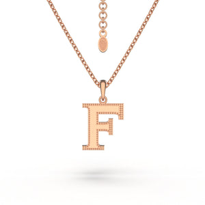 Estele - Charm F Rosegold plated Pendant