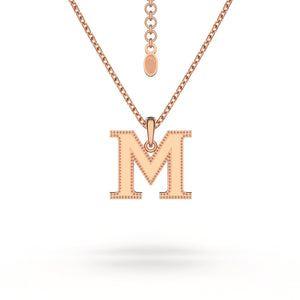 Estele - Charm "M" Rosegold plated Pendant