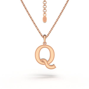 Estele - Charm "Q" Rosegold plated Pendant