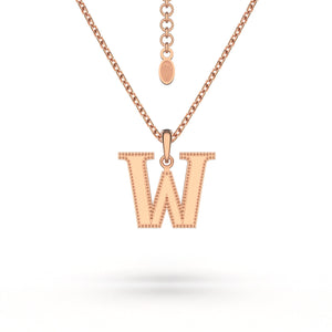 Estele - Charm "W" Rosegold plated Pendant