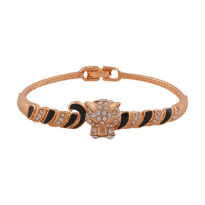 Estele Rose gold Plated Black Enamel with Austrian Crystal Bracelet