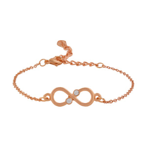 Estele Infinity Rose Gold Bracelet Using Austrian Stones