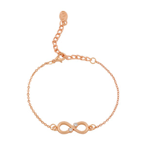 Estele Infinity Rose Gold Bracelet Using Austrian Stones