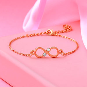 Estele Infinity Rose Gold Bracelet Using Austrian Stones