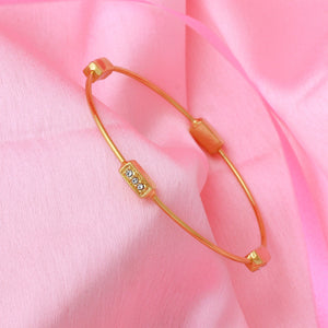 Estele Gold Plated White Austrian Crystal Stone Womens Bracelet