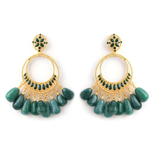 Emerald  Bali Earrings