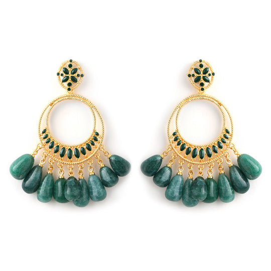 Emerald  Bali Earrings
