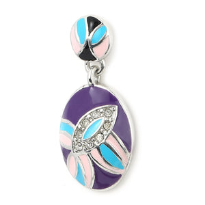Estele - Beautiful Purple and Blue Enamel Butterfly Pendant Set