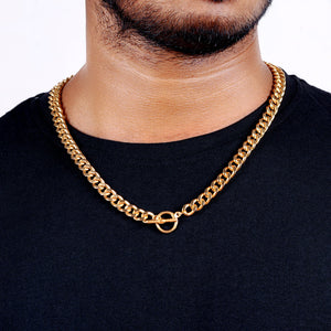 Estele Gold Plated Cuban Style Thick & Heavy Chain for Men with Toggle Bar