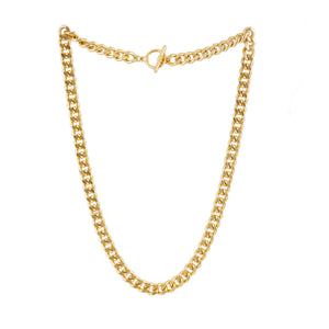 Estele Gold Plated Cuban Style Thick & Heavy Chain for Men with Toggle Bar