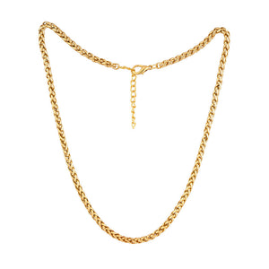 Estele Gold Plated Beaded Chain for Men with Lobster Clasp