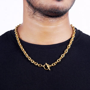 Estele Gold Plated Thick Shackles Chain for Men with Toggle Bar