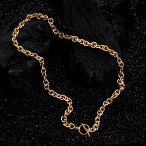 Estele Gold Plated Thick Shackles Chain for Men with Toggle Bar