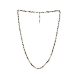 Estele Rhodium Plated Breaded Chain for Men with Lobster Clasp