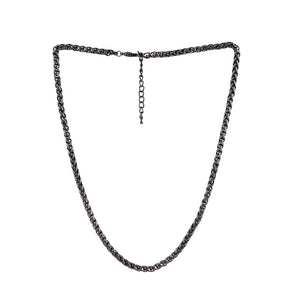 Estele Gun Metal Plated Breaded Chain for Men with Lobster Clasp