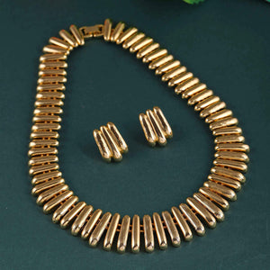 Estele 24 Kt Gold Plated Link capsule Necklace