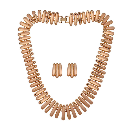 Estele 24 Kt Gold Plated Link capsule Necklace