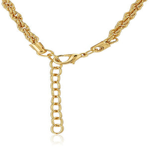 Estele 24 Kt Gold Plated Drop with Fancy Austrian Crystal Chain Necklace Set for Women