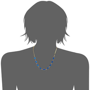Estele - 24 KT Gold plated Necklace Set with  blue  stones for Women