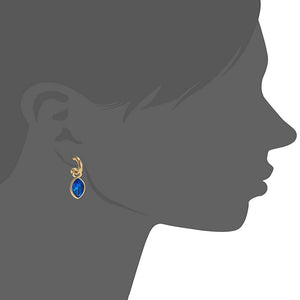 Estele - 24 KT Gold plated Necklace Set with  blue  stones for Women