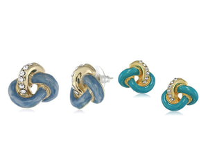 Estele Jewellery Gift For Valentines Day Combo Earrings For Girls(TURQOISE BLUE & DARK BLUE)